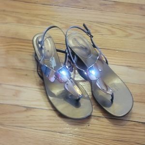 Metallic Panel Sandals Thong Sandles